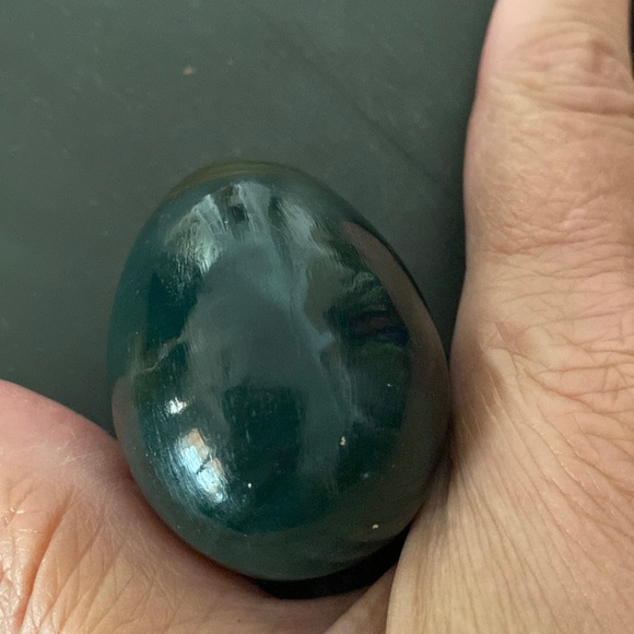 Vintage Madagascar Genuine Polished Green Jasper Egg Crystal Healing - Picture 5 of 9